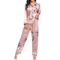 Ženske pidžame - modni ispisani kućni trošak dvodijelni odijelo dugih rukava na dugih rukava pidžama