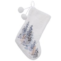 Božićna čarapa bijela kugla za vez za snježne pahulje Ornament