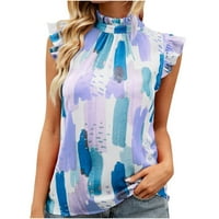 Symoidni ženski vrhovi i majice - scoop vrat casual tiskanim kratkim rukavima Dolman bluza s vrhovima