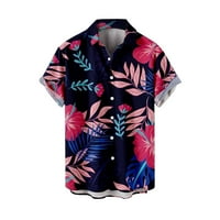 Muška majica Ljetni Havajski varorski stil tiskani odsječeni rever s kratkim rukavima