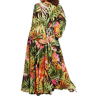 Ženska Boho dugačka haljina tropska cvjetna sandress dugih rukava haljina od plaže haljina
