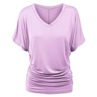 Ženski vrhovi Ležerna bluza Dužina lajkova Čvrsta ženska modna posada Thirts Purple 3xl
