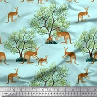 Soimoi Poly Georgette tkanina i kenguru za životinjsko dekor od tiskanog dvorišta