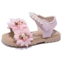 Djevojke za djevojčice Čvrste boje ravne bliske noge Prozračne dekorativne sandale Mekane princeze 2.