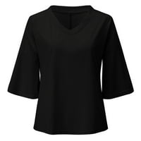 Bluze za žene HOLD COLL COLOR V VACT PUNSKI SLEEVE KNJITE TOP BLOUSE ženske majice
