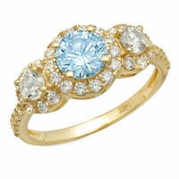1.79ct okrugli rez plavi simulirani dijamant 14k žuti zlatni godišnjički angažman kamena prstena veličine 8.5