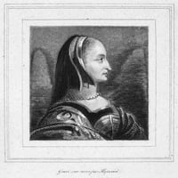 Margaret of Valois n. Kraljica kralja Henry IV Francuske. Graviranje linije i slabine, francuski, 19.