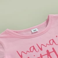 Lieramram Kids Girls Ljeto odijelo 1T 2T 3T4T 5T 6T ružičaste majice kratkih rukava + cvjetne pantalone
