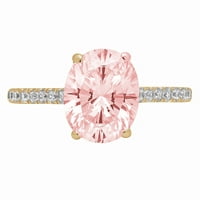 2.21ct ovalni rez ružičasti simulirani dijamant 18k žuti zlatni gravirajući izjavu bridalna godišnjica