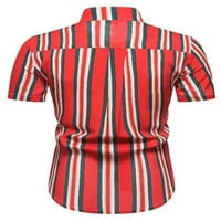 Avamo mens casual gumb dolje majice s kratkim rukavima Striped ljetna vintage radna kancelarija