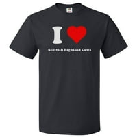 Ljubav škotske Highland krave majica I Heart Scottish Highland krave TEE poklon