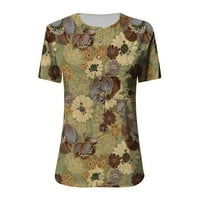 Sunhillsgrace majice za žene za žene za žene kratki rukav ljetni modni casual trendi cvjetni tiskani