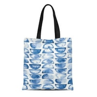 Platno torba uzorak ručne akvarelne ploče plavi polukružni alover na geometrijskom pranje izdržljive