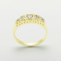 Britanci napravio 14k žuto zlatni kubični cirkoniji ženski prsten za bend - Opcije veličine - Veličina