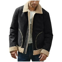 Muška puna zip taktička jakna meka vuna tople guste kaputske jakne muške jakna crna m