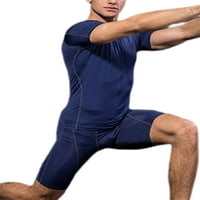 Avamo Muška teretana Kratka srednja struka Drće elastične struke kompresijske kratke hlače u fitness