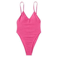 Ženski kupaći kostimi Ljetna plaža Deep V Solid Color Color Suit bikini setovi za žene