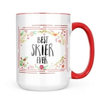 Neonblond sretan cvjetni pogranični skijaški poklon za ljubitelje čaja za kafu