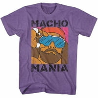 Macho Man Mania Retro ljubičasta majica za odrasle