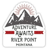 River Point Montana Suvenir Vinilna naljepnica za naljepnicu Avantura čeka dizajn