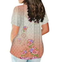 Ljetne vrhove Ženska majica kratkih rukava okrugla vrat plus veličina majica Ispisani casual vrhovi