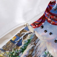 Creative 3D snjegović tiskani crtani kućni tekstil Sretan božićni pokrov pokrovitelja, pun