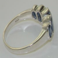 Britanci napravio 18k bijeli zlatni prirodni safirni ženski prsten za opseg - Opcije veličine - veličine