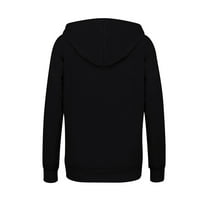 Ženski zimski kaputi V-izrez tiskani pulover Zip dugih rukava kapuljača Jesen pad dukserica jakna crna