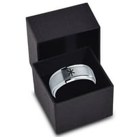 Tungsten Asterisk Star Simbol glifne prsten za muškarce Žene Udobne fit sive koraka Bevel Edge brušeno