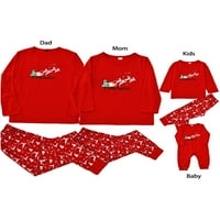 Prednjeg swwalk-a Božićni print Sleep Set Winter Casual Loove vrhovi + hlače Xmas Slatka pidžama porodična
