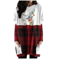 Lady Cute Reindeer Grafičke duge majice za gamak Ležerne prilike Ležerne košulje dugih rukava Comfy