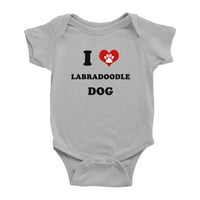 Heart Labradoodle Dog smiješan beba koji skaču u novorođenoj odjeći