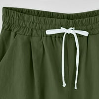 Žene Ljetni maslačak Print Visoko struk pamučne pantalone plus veličine kratke hlače Lacing Work Tophing