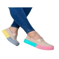 Colisha Dame Platform platforme klizne na loafer Neklizajuće casual cipele Ženske modne pješačke cipele Boja blok donje marelice 6.5