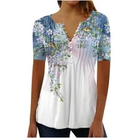 Dyegold Daisy Ispiši majice za žene Trendy Color blok Grafičke ženske košulje i bluze kratkih rukava