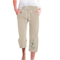 Farstey pamučne pamučne pantalone za žene maslačak grafički casual prozračne sportske hlače elastični