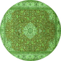 Ahgly Company u zatvorenom okruglom medaljonima Zelene tradicionalne prostirke, 6 'okruglo