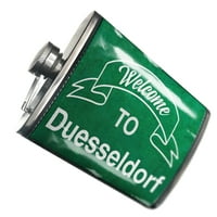 Flask zeleni znak Dobrodošli u Düsseldorf