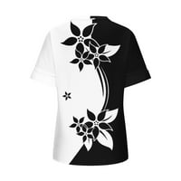 Idoravanske ženske vrhove čišćenje ljeto Žene V rect T majice Ljetne vrhove kratkih rukava cvjetna majica