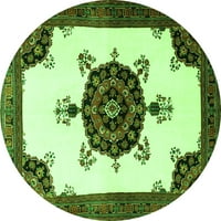 Ahgly Company Zatvoreni kvadratni medaljon Zelena tradicionalna područja područja, 5 'kvadrat