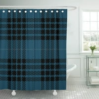 Sažetak plava i crna škotska tkanina Tartan karirana poliesterska zavjesa od poliestera