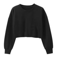 Majice za žene Crewneck usev s dugim rukavima Vježba Ležerne prilike pulover Loose dukseri