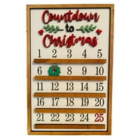 AirPow Božićni ukrasi Zatvoreni kućni dekor smiješan kalendar za obradu božić za prijatelja, Drveni