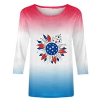 Grafička majica američke zastave USA USA Stribes Stripes Patriotski vrh Kontrastni majica u boji Crewneck