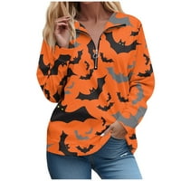 Yubatuo majice sa dugim rukavima za žene Halloween Tiskanje grafičkih majica bluze casual vrhovi pulover