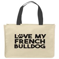 Platnene torbe Love Moj francuski buldog šap Print kućnih ljubimaca Psi Životinje za višekratnu kupovinu