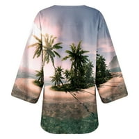 Lagani kardigani za žene Ljeto plaža Dressy Print Otvoreno prednje rukave šifonske bluze