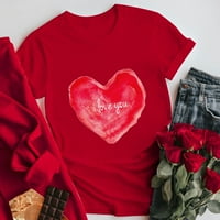 Ocivier Print TEE Love Short rukav T Tops Dnevna bluza Heart Valentine Majica Žene žene Ženske majice