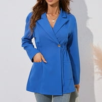 Meichang ženske ležerne bluže poslovno labavo dugme rever odijelo radne kancelarije dugih rukava Kardigani