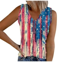 Žene američke zastave Camisole Tie Dye uznemirene majice bez rukava V izrez Tees Dan nezavisnosti Torbe